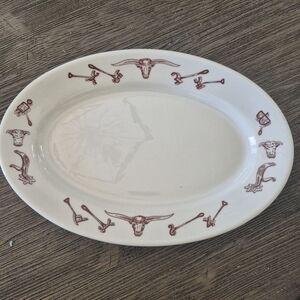 Sterling China Made In USA El Rancho Cowboy Ranch Platter 12 X 8